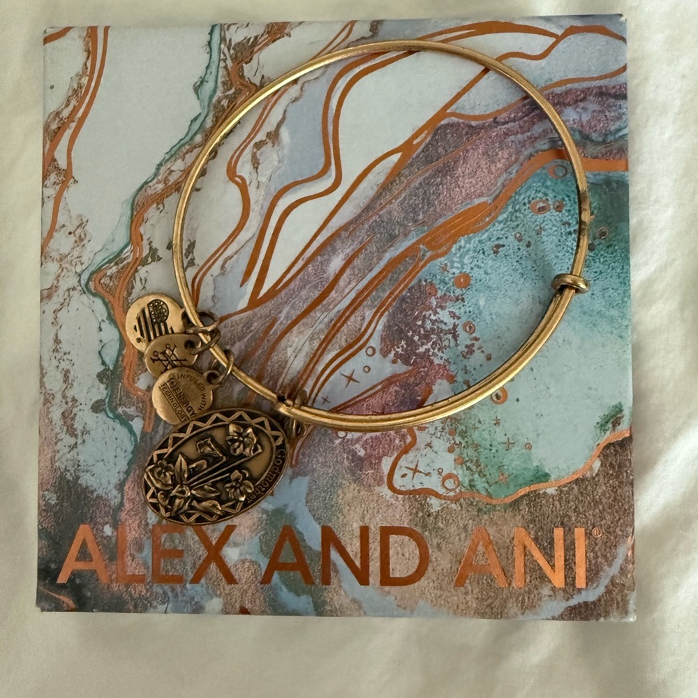 Alex and Ani Gold Godmother Keepsake Charm Bangle